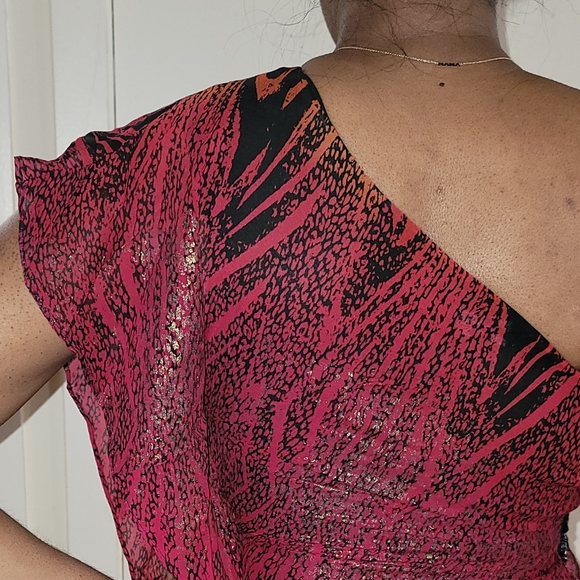 BCBG ONE SHOULDER FLOWY SHIRT - Picture 6 of 6